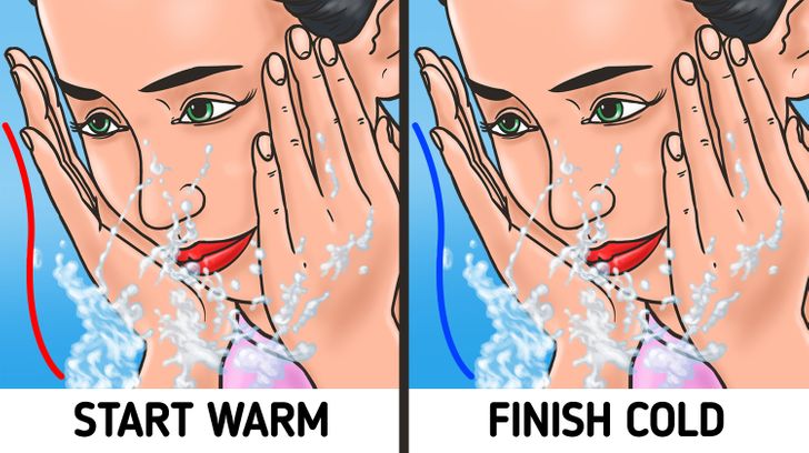 Phương pháp rửa mặt 4-2-4 bằng nước ấm và nước lạnh
